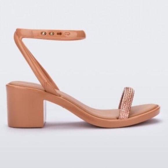 New! Melissa shiny heel jelly block heeled sandals - Picture 4 of 10